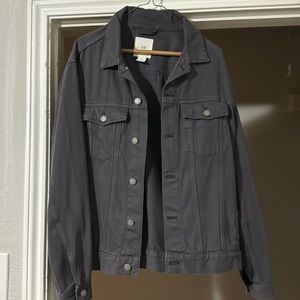 Mens denim jacket in dark grey, like new. Worn once.